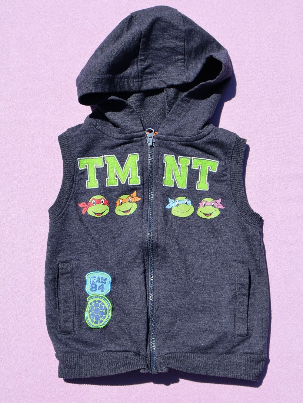 2016 Nickelodeon Teenage Mutant Ninja Turtles Sleeveless Zip Up Hoodie